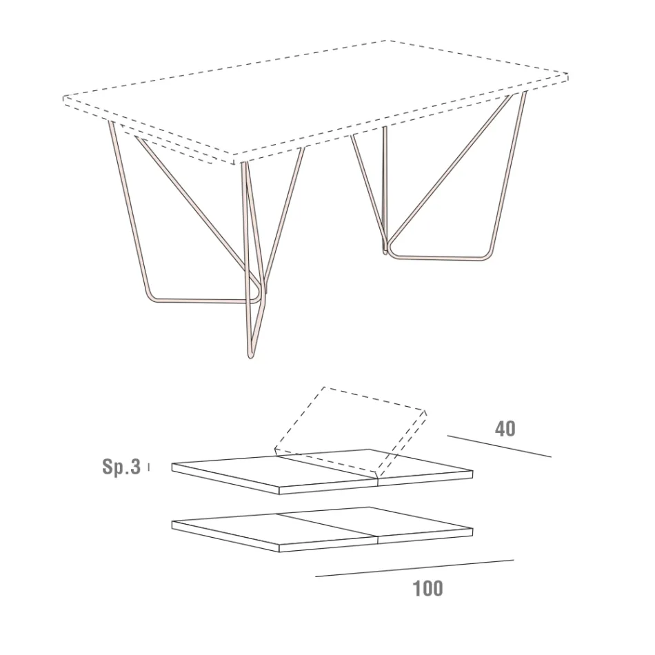 Ausziehbarer Esstisch bis 280 cm in Fenix Made in Italy – Eolo Viadurini