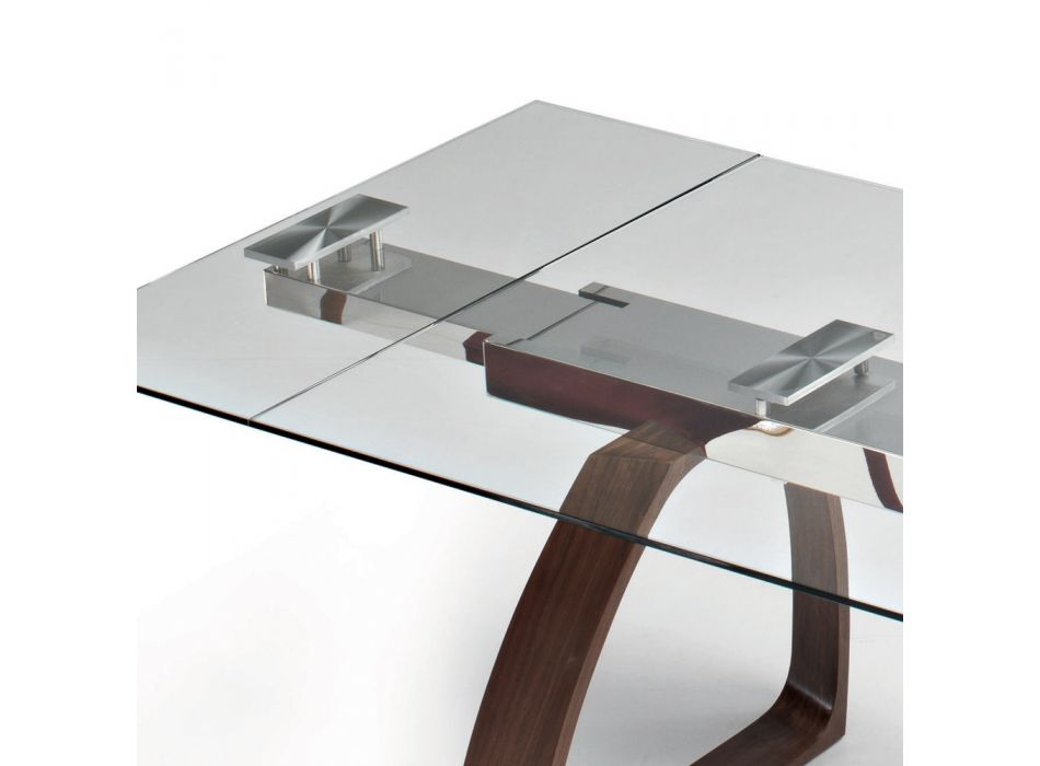 Ausziehbarer Esstisch bis 280 cm aus Glas Made in Italy - Antimo