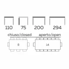 Ausziehbarer Esstisch Bis zu 294 cm in Made in Italy Marmorsteinzeug - Makro Viadurini