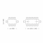 Ausziehbarer Esstisch bis 300 cm aus Laminat, hergestellt in Italien – Grotta Viadurini