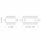 Ausziehbarer Esstisch bis 300 cm aus Laminat, hergestellt in Italien – Grotta Viadurini