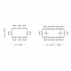 Ausziehbarer Esstisch bis 300 cm aus Laminat, hergestellt in Italien – Settimmio Viadurini