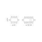 Ausziehbarer Esstisch bis 310 cm aus Melamin, hergestellt in Italien – Siebzigerjahre Viadurini