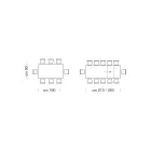 Ausziehbarer Esstisch bis 310 cm aus Melamin, hergestellt in Italien – Siebzigerjahre Viadurini