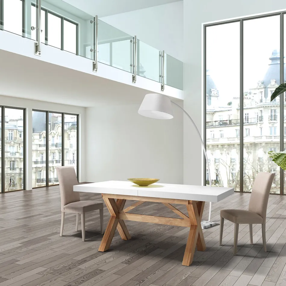 Ausziehbarer Esstisch bis 315 cm aus Massivholz - Massimo Viadurini