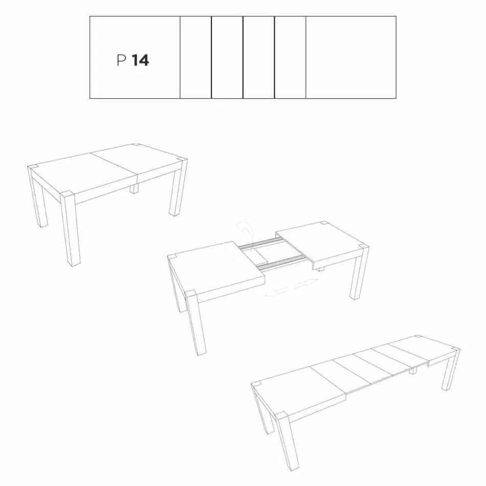Oky moderner ausziehbarer Esstisch bis zu 320 cm Viadurini