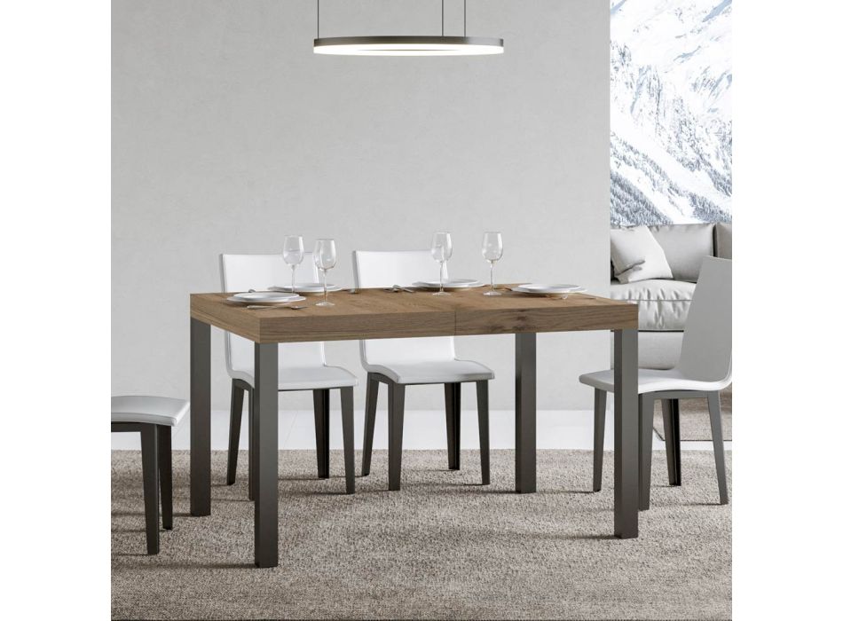 Ausziehbarer Esstisch bis 440 cm aus Holz und Eisen, hergestellt in Italien – Foxy Viadurini