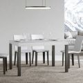 Ausziehbarer Esstisch bis 440 cm aus Holz und Eisen, hergestellt in Italien – Foxy