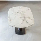 Ausziehbarer Esstisch mit Keramik- und Metallgestell – Indira Viadurini