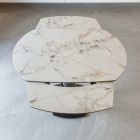 Ausziehbarer Esstisch mit Keramik- und Metallgestell – Indira Viadurini