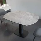 Ausziehbarer Esstisch mit Keramik- und Metallgestell – Indira Viadurini