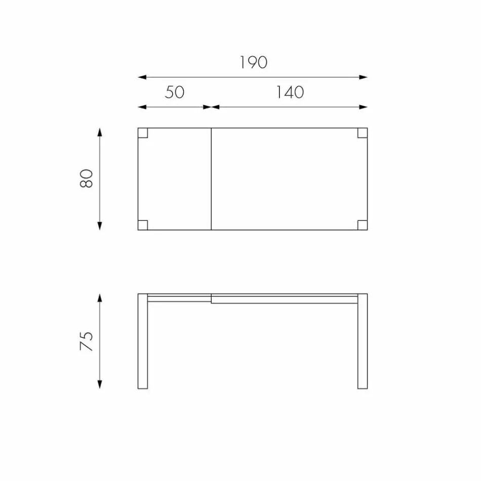 Ausziehbarer Esstisch aus Fedro-Eichenholz, hergestellt in Italien Viadurini