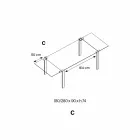 Ausziehbarer Esstisch aus extraleichtem Glas und Metall Made in Italy - Sopot Viadurini