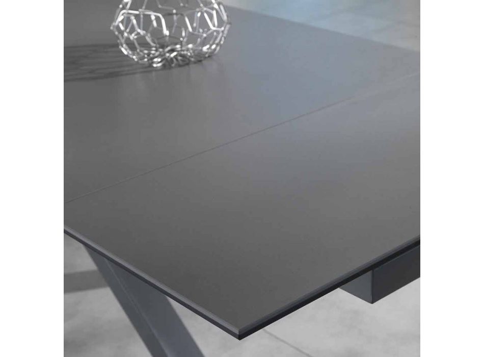 Ausziehbarer Glaskeramik-Esstisch, l.160 / 240xp.90 cm, Bacco Viadurini