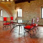 Handgefertigter Esstisch mit Glasplatte Made in Italy - Principe Viadurini