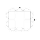 Ausziehbarer und breiterer Esstisch aus Melamin und Metall – Devendra Viadurini