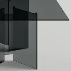 Esstisch mit Untergestell und rechteckiger Glasplatte Made in Italy - Thommy Viadurini