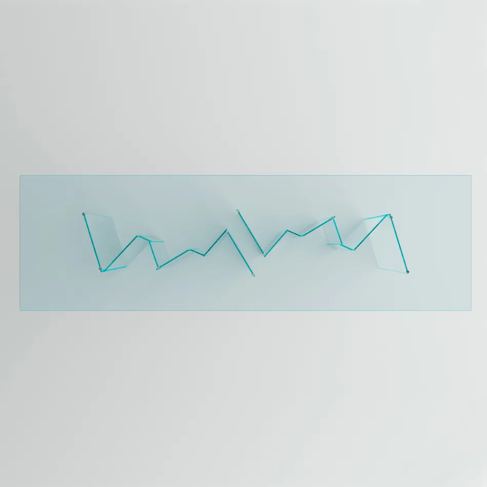 Esstisch mit Untergestell und rechteckiger Glasplatte Made in Italy - Thommy Viadurini