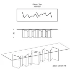 Esstisch mit Untergestell und rechteckiger Glasplatte Made in Italy - Thommy Viadurini