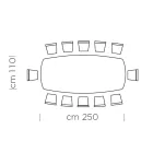 Esstisch mit tonnenförmiger Platte aus HPL-Laminat, hergestellt in Italien – Settimmio Viadurini