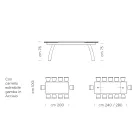 Esstisch mit ausziehbarer Glasplatte, hergestellt in Italien – Antimo Viadurini