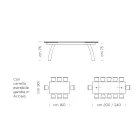 Esstisch mit ausziehbarer Glasplatte, hergestellt in Italien – Antimo Viadurini