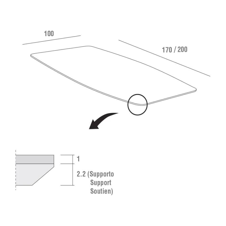Esstisch mit HPL-Platte und Metallbasis Made in Italy - Aresto Viadurini