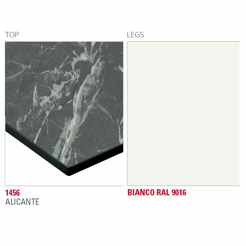 Esstisch mit HPL-Platte und Metallbasis Made in Italy - Aresto Viadurini