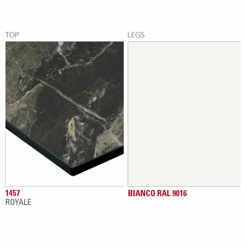 Esstisch mit HPL-Platte und Metallbasis Made in Italy - Aresto Viadurini