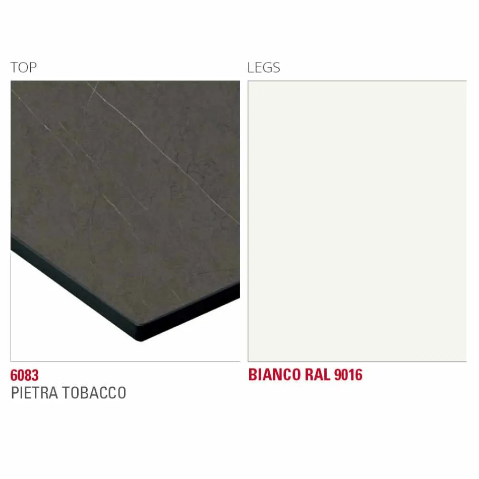 Esstisch mit HPL-Platte und Metallbasis Made in Italy - Aresto Viadurini