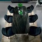 Esstisch mit Platte aus edlem Hypermarmor Made in Italy - Settimmio Viadurini