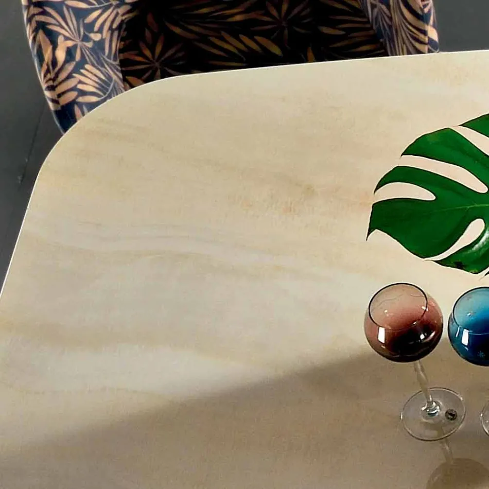 Esstisch mit Platte aus edlem Hypermarmor Made in Italy - Settimmio Viadurini