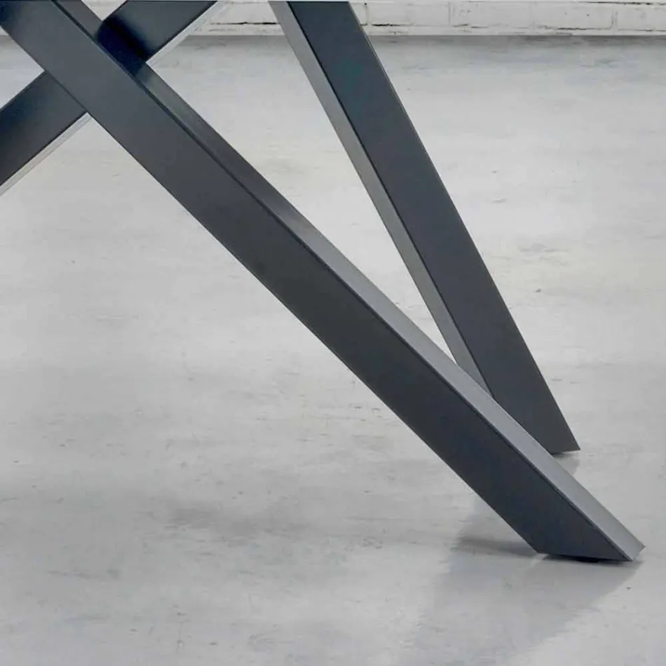 Esstisch mit furnierter Holzplatte, hergestellt in Italien – Settimmio Viadurini