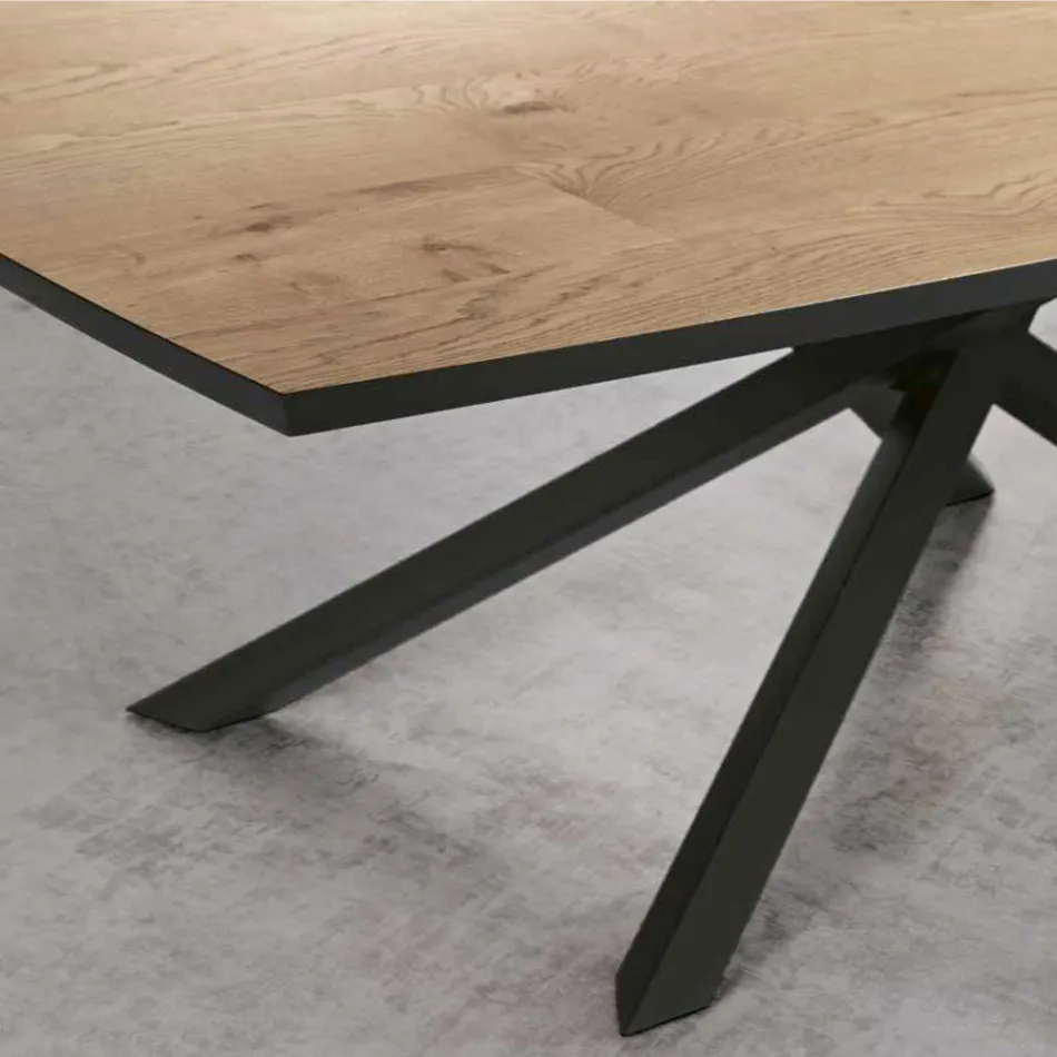 Esstisch mit Eichenfurnierplatte Made in Italy - Antonino Viadurini