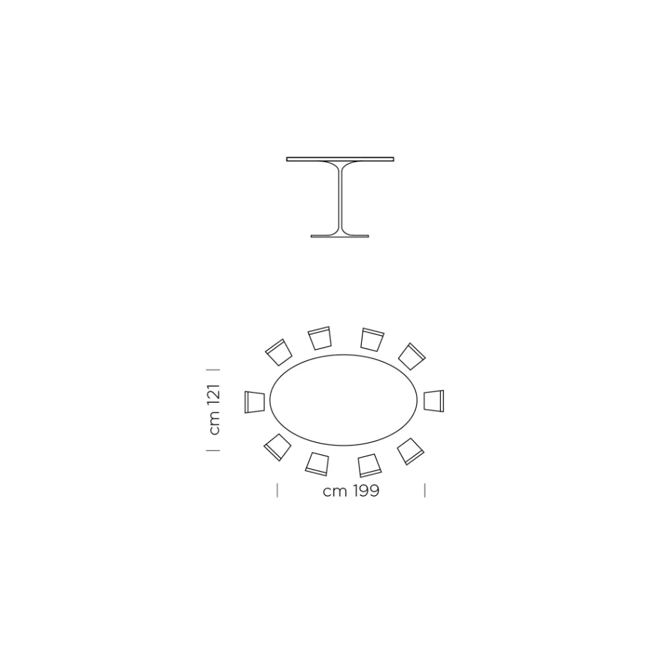 Esstisch mit ovaler furnierter Platte, hergestellt in Italien – Dollars Viadurini