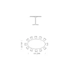 Esstisch mit ovaler furnierter Platte, hergestellt in Italien – Dollars Viadurini