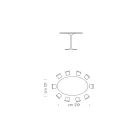 Esstisch mit ovaler Platte aus HPL-Laminat, hergestellt in Italien – Dollars Viadurini