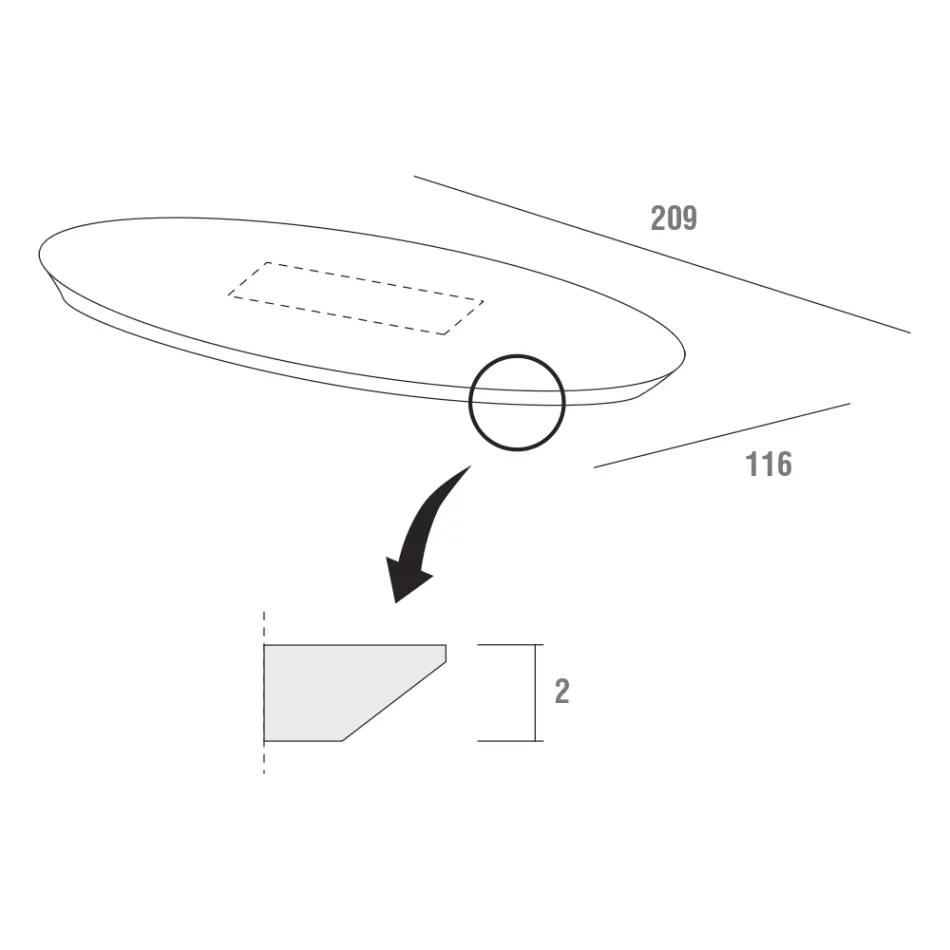 Esstisch mit ovaler Sperrholzplatte, hergestellt in Italien – Brontolo Viadurini