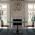 Esstisch mit runder Platte aus hochwertigem Fenix, hergestellt in Italien – Dollars Viadurini