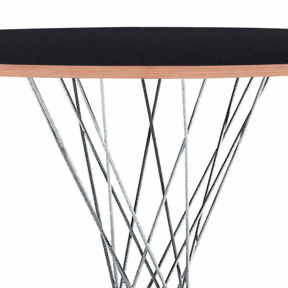 Esstisch mit runder Platte aus schwarzem Laminat Made in Italy - Plaza Viadurini