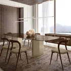 Opalia Esstisch aus Glas und Metall, 320 cm, hergestellt in Italien Viadurini
