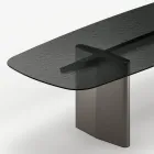 Opalia Esstisch aus Glas und Metall, 320 cm, hergestellt in Italien Viadurini