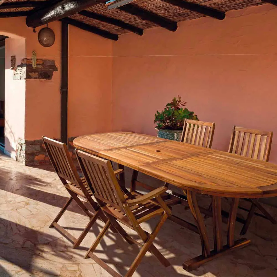 Ausziehbarer Esstisch im Freien Bis zu 240 cm in Holz - Kaley Viadurini