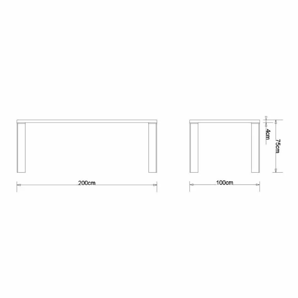 Design Esstisch in natürlichen Nussbaum Design, L200xP100cm, Yvonne Viadurini