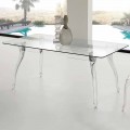 Esstisch mit Hartglas Tischplatte in modernem Design Jinny