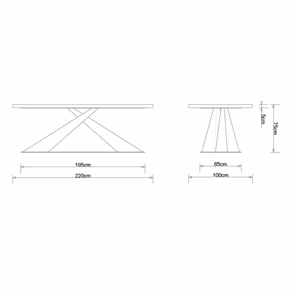 Esstisch im modernen Design mit Elliot-Tischplatte aus italienischer Eiche Viadurini