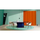 Ovaler Esstisch mit modernem Design aus blauem MDF und Kupfer Made in Italy - Oku Viadurini