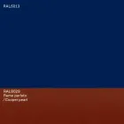 Ovaler Esstisch mit modernem Design aus blauem MDF und Kupfer Made in Italy - Oku Viadurini