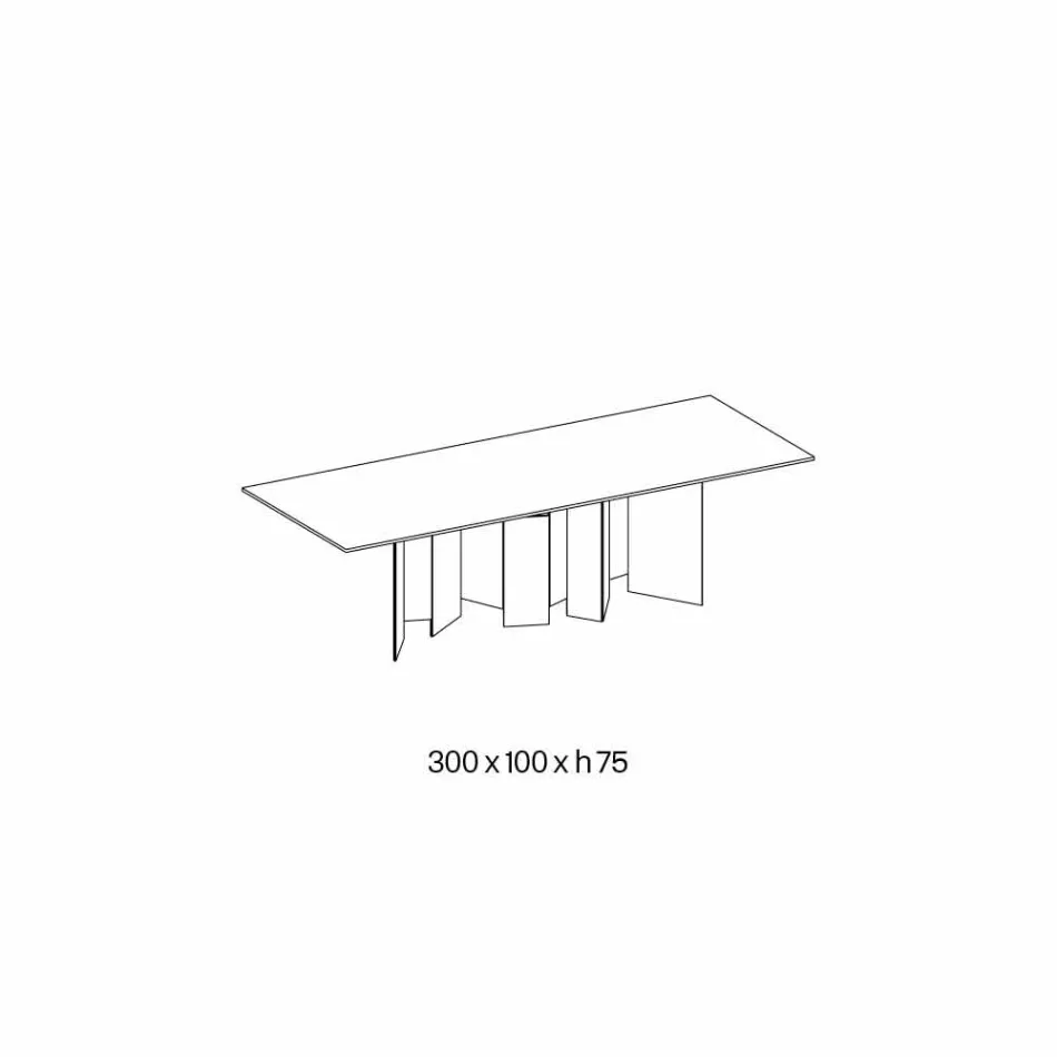 Design Esstisch in Keramik und Rauchglas Basis Made in Italy - Zufällig Viadurini