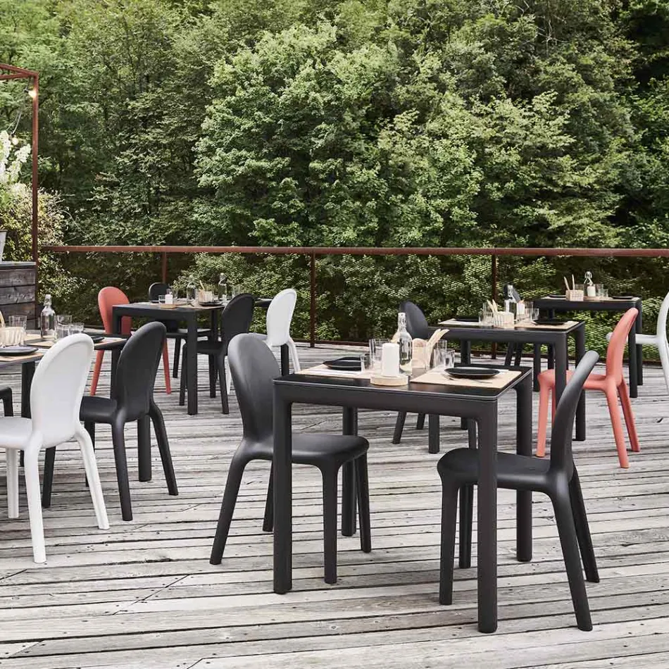 Design-Esstisch aus HPL und farbigem Polyethylen, hergestellt in Italien – Jamala Viadurini